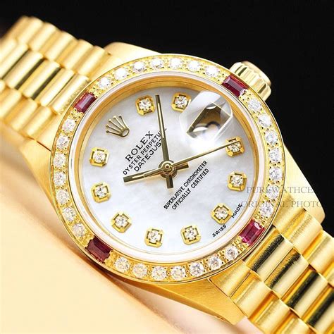 small gold women's rolex|gold women's rolex used.